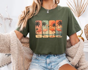Flamingo Shirt, Summer Flamingo T-Shirt, Beach Vacation Graphic Tee