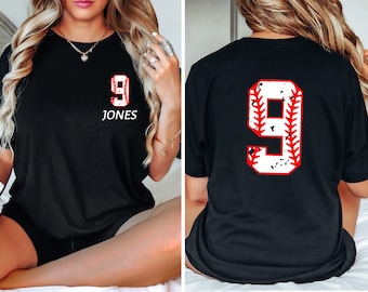 Custom Baseball Team Number T-Shirt, Personalized Sports Number T-shirt, Baseball Player Name T-shirt, Baseball Lover Gifts,Softball Unisex