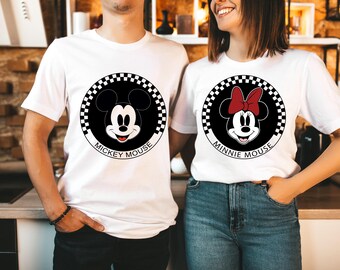 Couples Minnie and Mickey T-shirts,Disney Wife and Husband Matching T-shirts,Mickey and Friends Matching T-shirt,Mickey Minnie Couple Tshirt