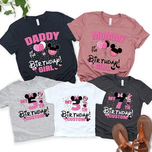 Minnie Birthday Matching T-shirt,Custom Disney Minnie T-shirt,Birthday T-shirt for Girl,Custom Birthday Family Matching,Custom Girl Birthday