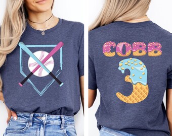 Custom Baseball Drip T-shirt for Kids, Boy Birthday Baseball T-shirt, Ice Cream Drip T-shirt, Personalized Team T-shirt, Girls Sports Outfit