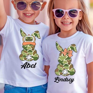 Custom Easter Bunny Name T-shirt, Personalized Easter T-shirts, Easter Family Matching T-shirt, Personalized Easter Kids Toddler T-shirt