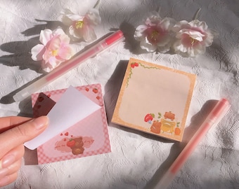Apple Strawberry Honey Bear Sticky Notes | Blocs-notes Kawaii | Publiez des notes