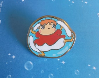 Anime Fish Girl in Bubble Enamel Pin