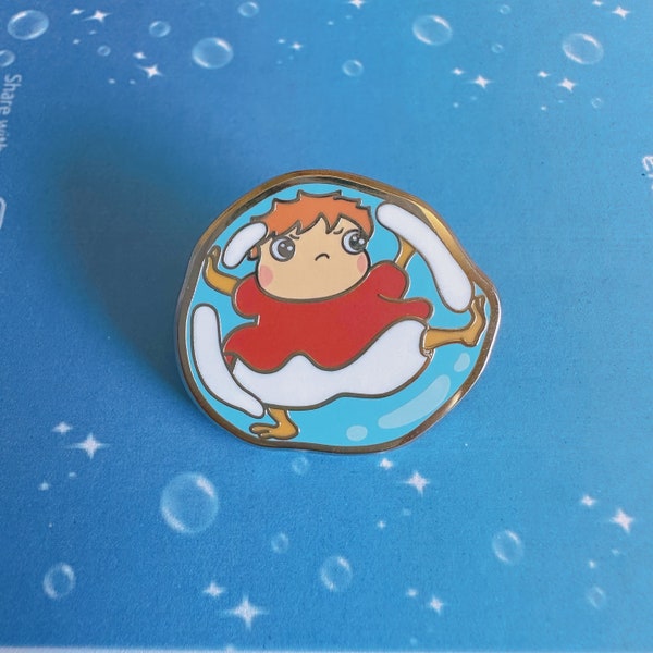 Anime Fish Girl in Bubble Enamel Pin