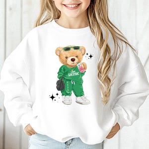 Custom Camp Sweatshirt | Bear w/ Sleep Away Camp Name and Zip Code in Your Camp Color. Youth & Adult Sizes! Camper Gift for Kids and Teens.