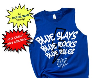 Custom Color War Shirts! Camp Clothes for Kids - Sleep Away Camp Color War College Week Spirit Wear - Overnight Camp Spirit - Team Spirit