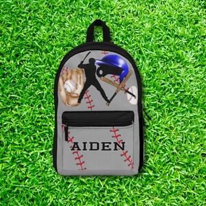 Personalized Backpack for School, Travel, Sports, Camp. Baseball Book Bag for Boys, Sports Obsessed Kids School Bag. Custom Back to School.