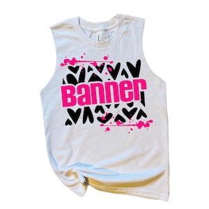 Summer Camp Tank Top for Girls w/ Hearts, Sleepaway Camp Shirts, Custom Camp Clothes. Great Camper Birthday Gift, Matching Bunk Shirt!