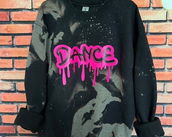 Girl's Personalized Graffiti Dance Crewneck Sweatshirt - Dancer Sweatshirt - Custom Dancer Shirt - Personalized Kids Dance Sweatshirt