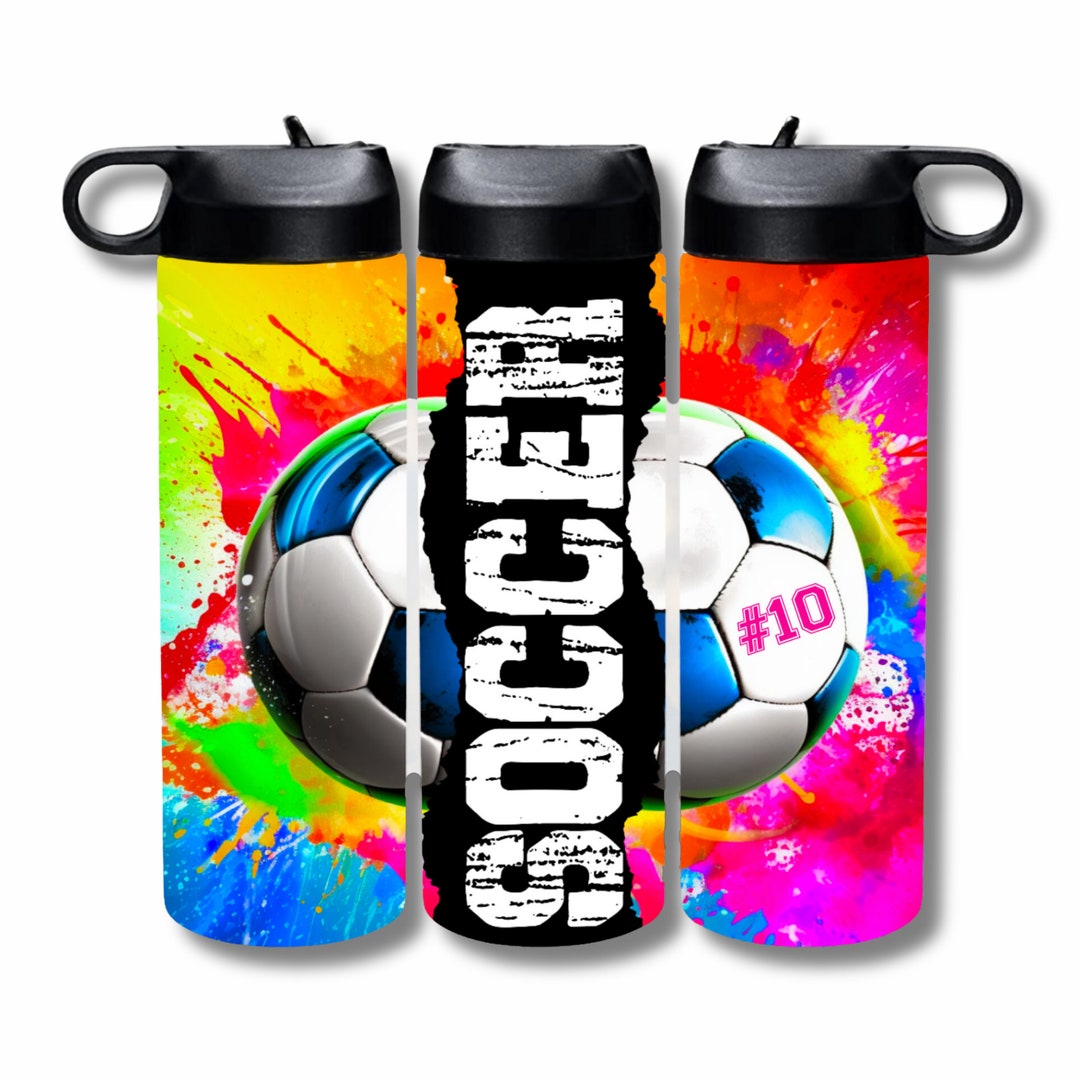Soccer Water Bottle | Custom, Colorful Preppy Style. Stainless Steel ...