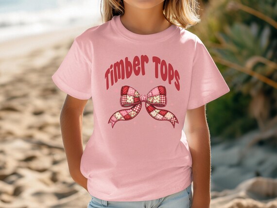 Custom Camp Patchwork Bow Shirt | Crewneck Sweatshirt or T-Shirt. Summer Sleep Away Camp Clothes for Girls.