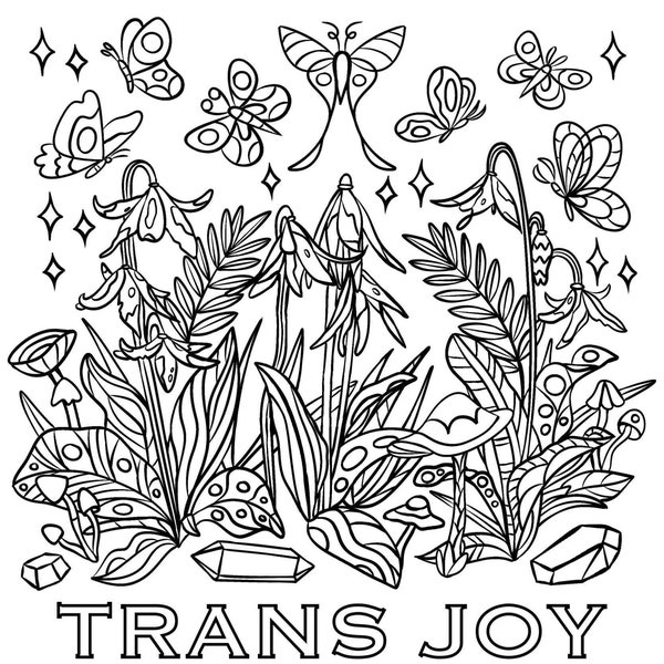 Trans Joy is Resistance Printable Coloring Sheet