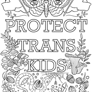 Protect Trans Kids Printable Coloring Sheet