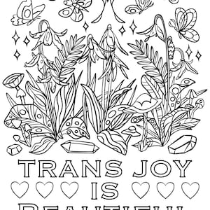 Trans Joy is Beautiful Printable Coloring Sheet