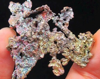 Campione di rame nativo iridescente proveniente da Hubei, Cina, 18 g
