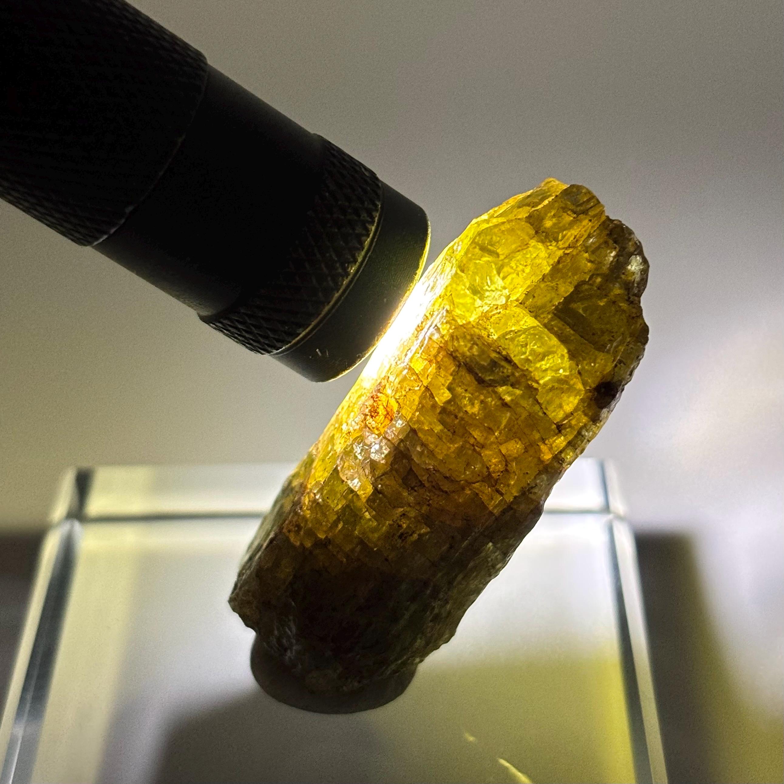 カナダ、オンタリオ州トリーヒル産グリーンアパタイト結晶、原石