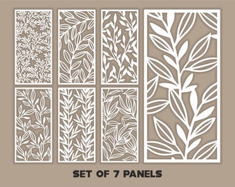 Floral Leaf Panel Templates: 7 Vector Laser Cutting Files (SVG, DXF)
