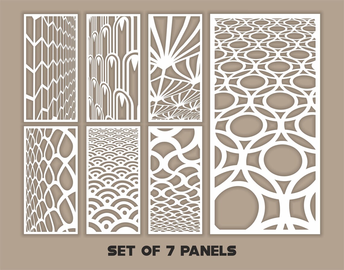 Several Distorted Patterns SVG #56. Panel Templates. 7 Vector Files ...