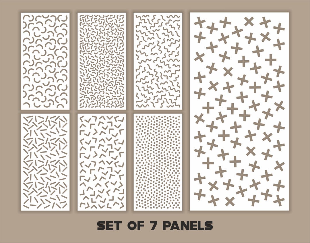 Geometric Patterns Panel Templates SVG Set #45. 7 Vector Files, for ...