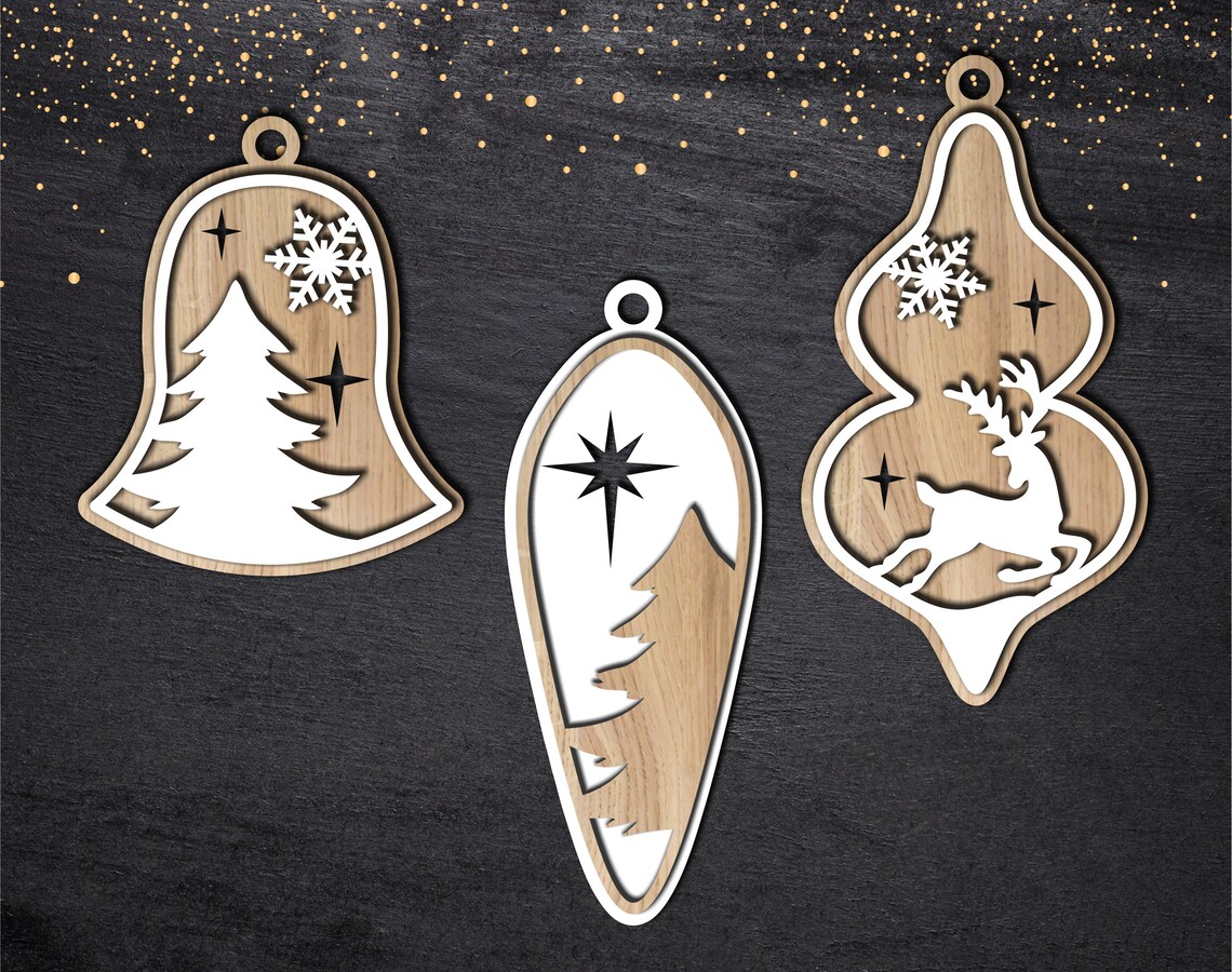 15 Christmas Decorations SVG. Laser Cut Christmas Tree - Etsy