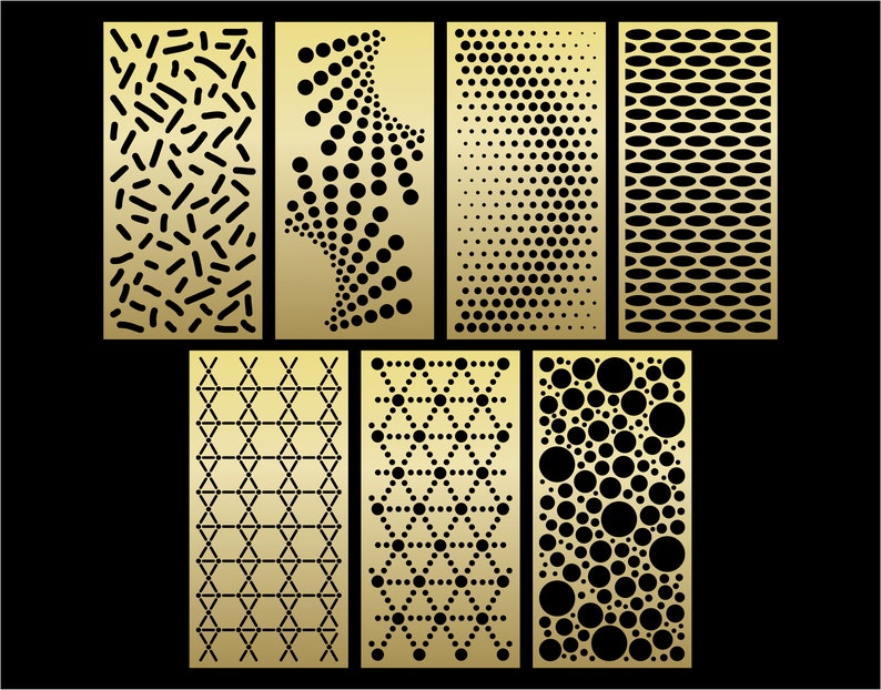 Random Hole Pattern Panel Abstract Patterns Panel Templates SVG Set #42. 7 Vector Files, for ...