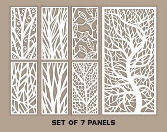 Nature Panel Templates SVG Set: Tree Room Dividers, Laser Cutting Files (Digital Download)