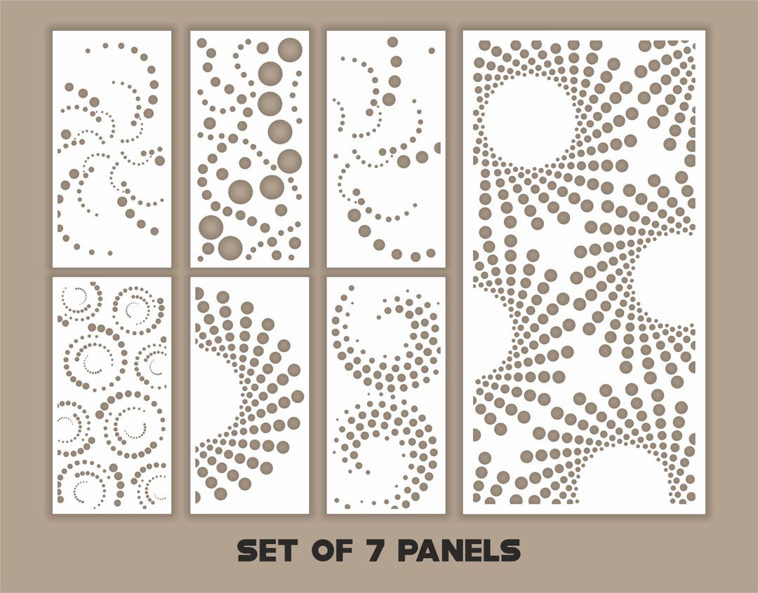 Abstract Patterns Panel Templates SVG Set #40. 7 Vector Files, for ...