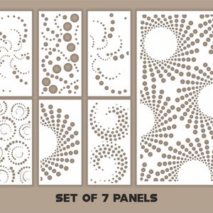 Abstract Patterns Panel Templates SVG Set #40. 7 vector files, for laser cut. Room Divider SVG. Decorative Panel DXF