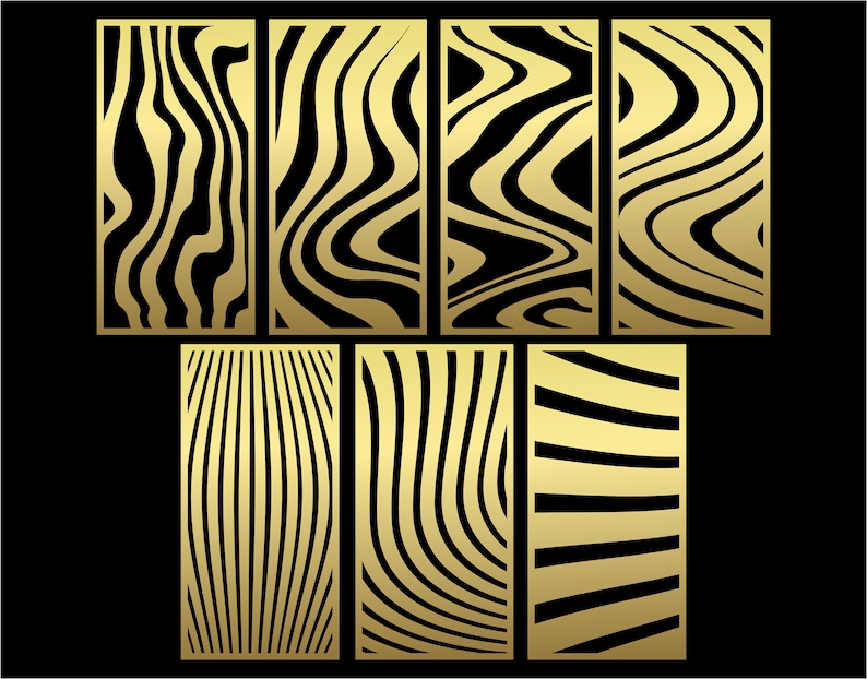 Distorted Waves and Abstracts SVG. Cnc Panel Templates. Wood - Etsy