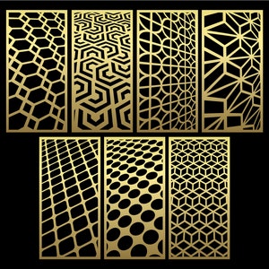Distorted Cut Design Several Distorted Patterns SVG. Panel Templates. 7 Vector Files, for ...
