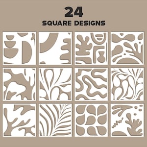 Abstract Square Panel SVG Bundle | Modern Geometric Laser Cut Patterns (Digital Download)