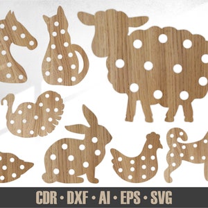 Lacing Toys SVG. Montessori Toys SVG. Baby Education Laser Cut Toys. Vector Montessori. Wooden Toys file. Baby developing toys ai dxf svg