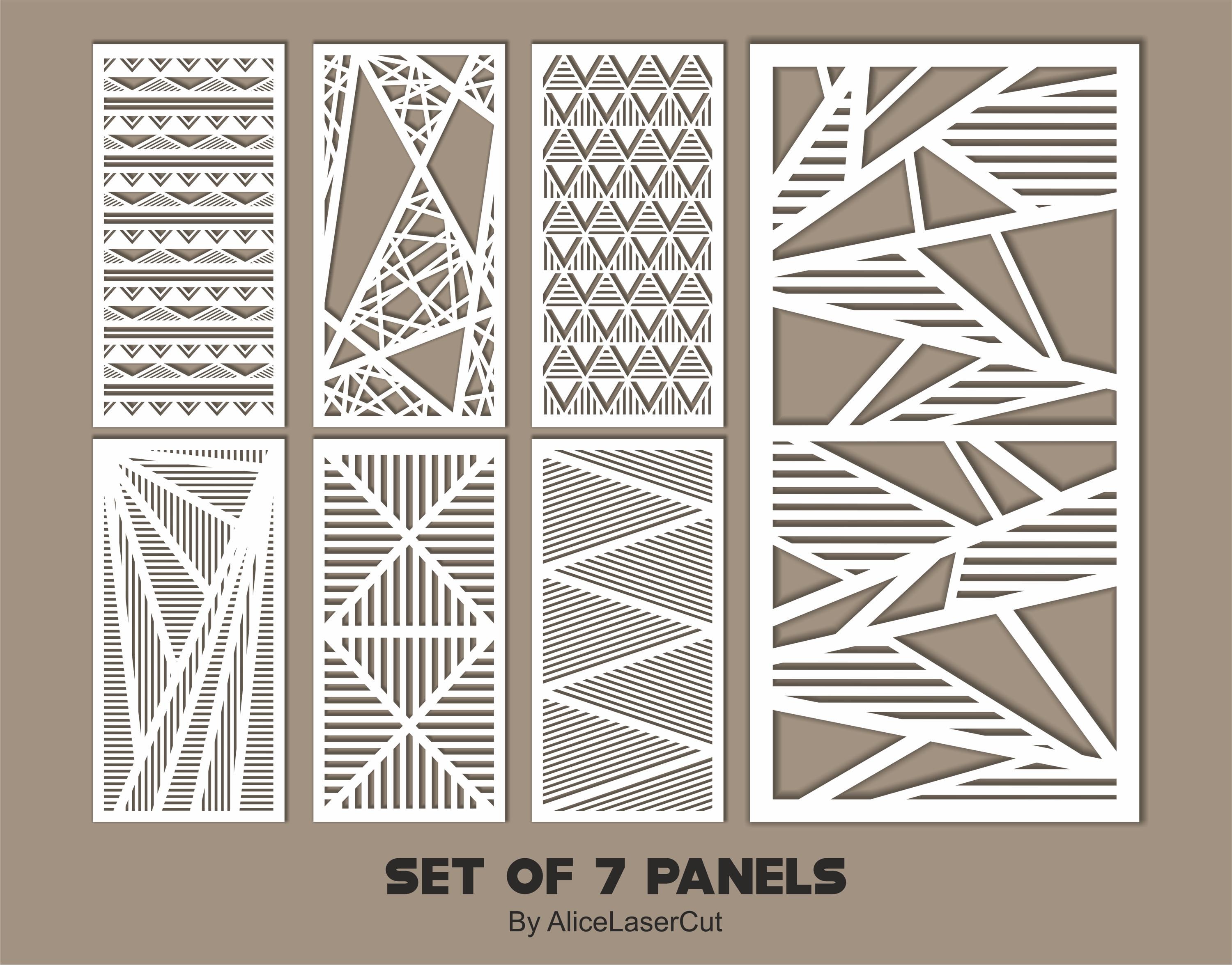Geometric Panel Pattern Geometric Patterns Panel Templates SVG Set #1. 7 Vector Files, for ...
