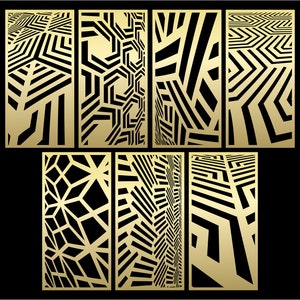Several Distorted Patterns SVG. Panel Templates. 7 Vector Files, for ...