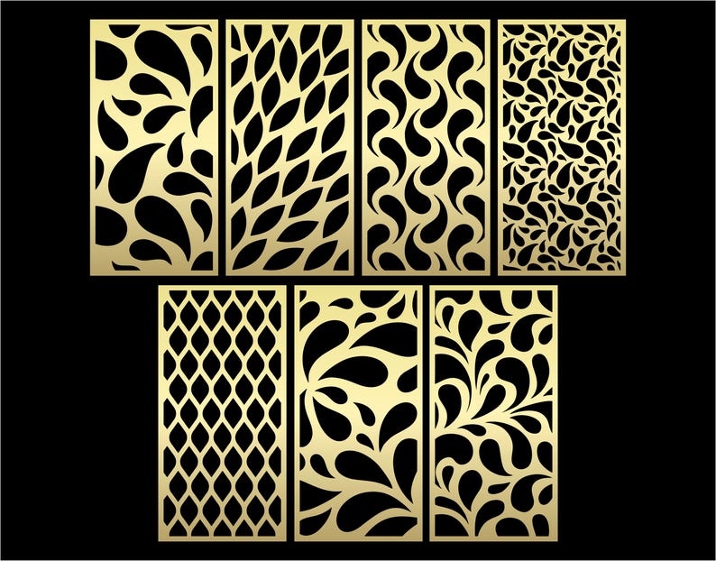 Abstract Patterns Panel Templates SVG Set #76. 7 Vector Files, for ...