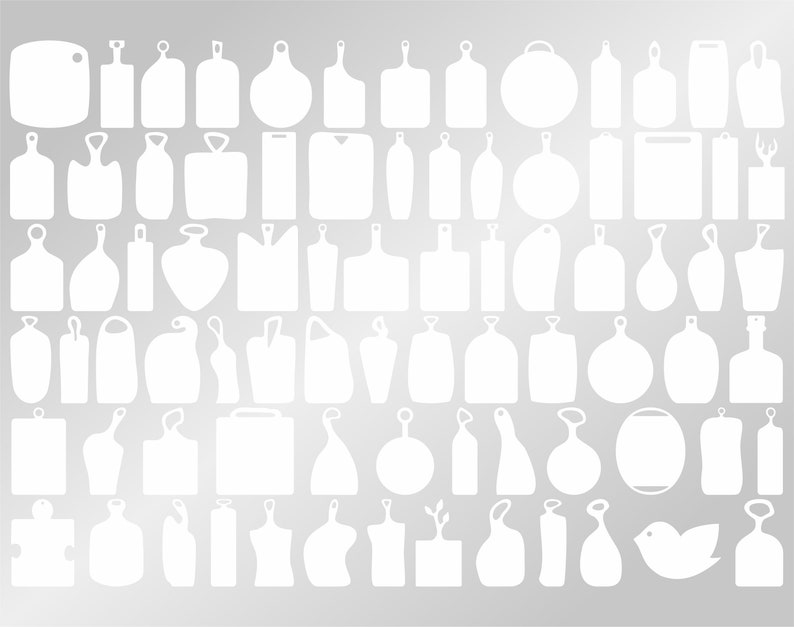 80 Kitchen Cutting Board Big Set SVG 31. Boards for serving dishes, board for bread. Shapes for laser cutting, vector chopping boards SVG image 2