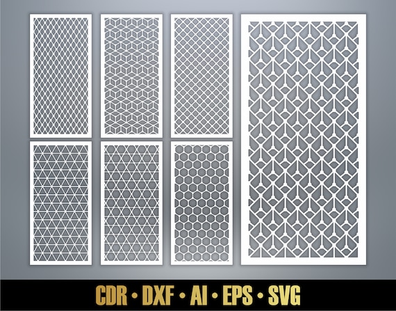 Geometric Patterns Panel Templates SVG Set 23. 7 Vector | Etsy