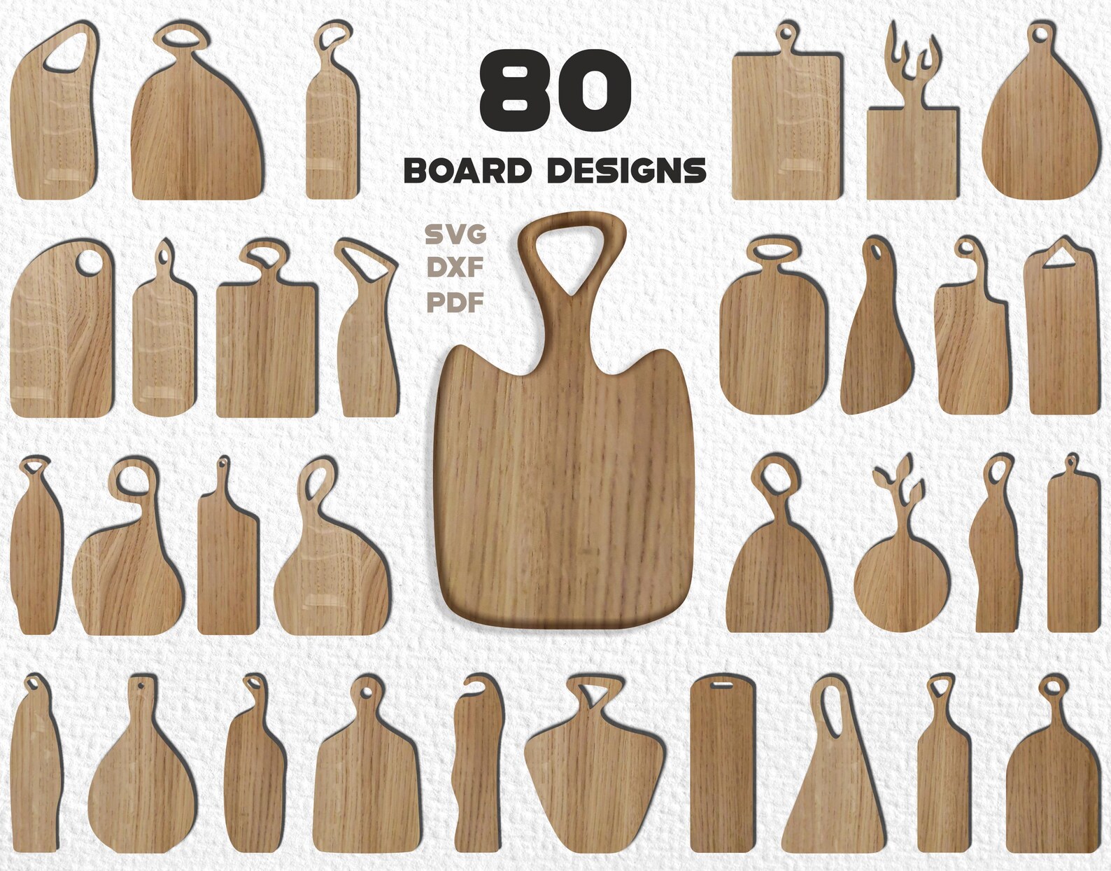 80 Cutting Board SVG Templates | Laser Cut Files for CNC, Glowforge ...