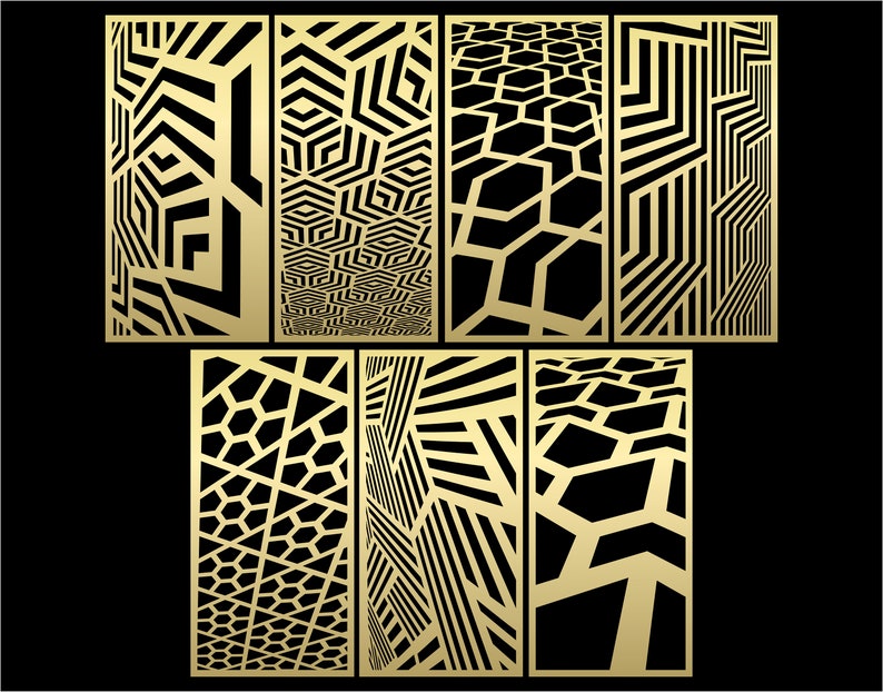 Distorted Cut Design Several Distorted Patterns SVG #52. Panel Templates. 7 Vector Files ...