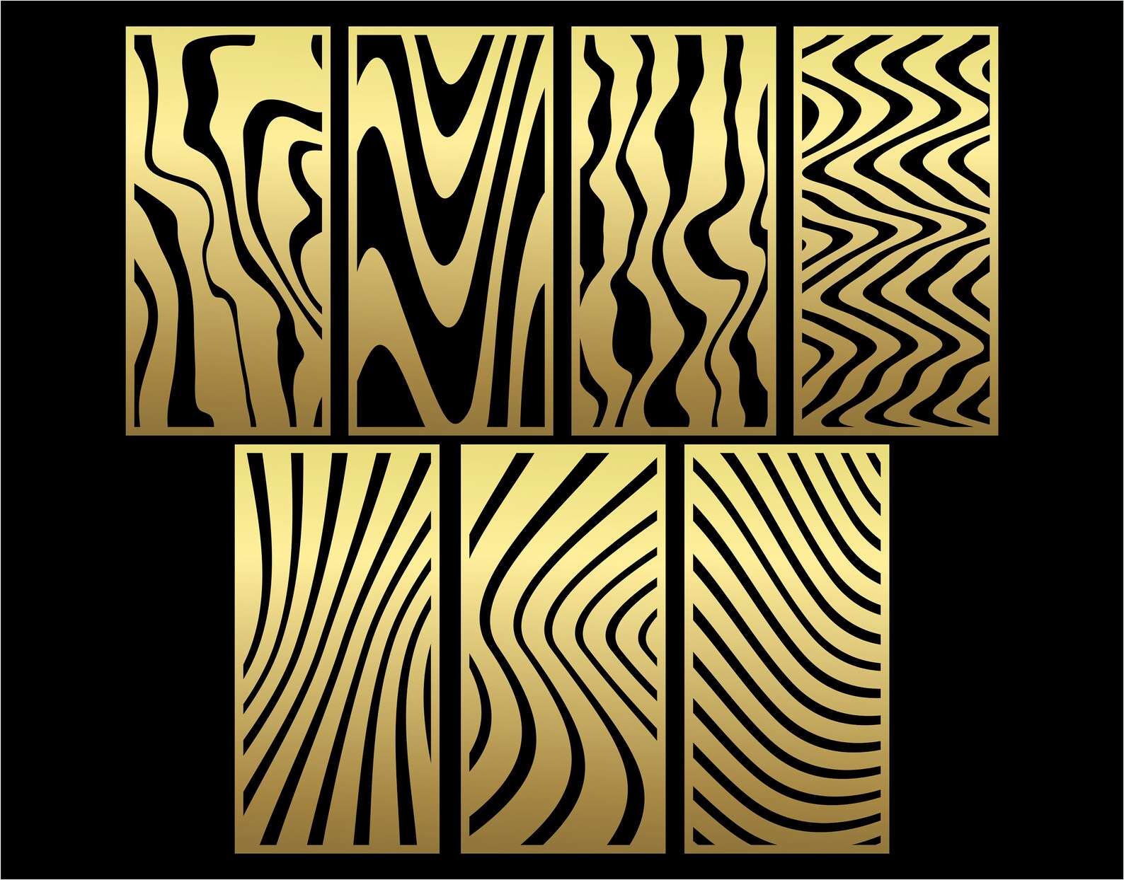 Distorted Waves and Abstracts SVG. Cnc Panel Templates. Wood | Etsy