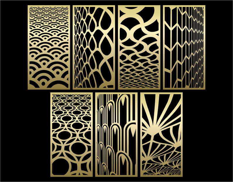Distorted Cut Design Several Distorted Patterns SVG #56. Panel Templates. 7 Vector Files ...