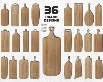 36 Cutting Board SVG Templates | Laser Cut Files for CNC, Glowforge, Cricut (Digital Download)