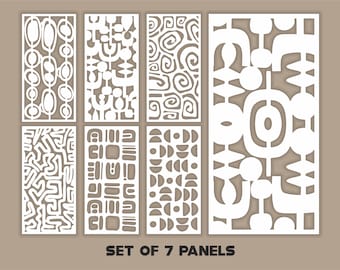 Abstract Panel Templates SVG Set, Room Divider DXF, Laser Cut Files
