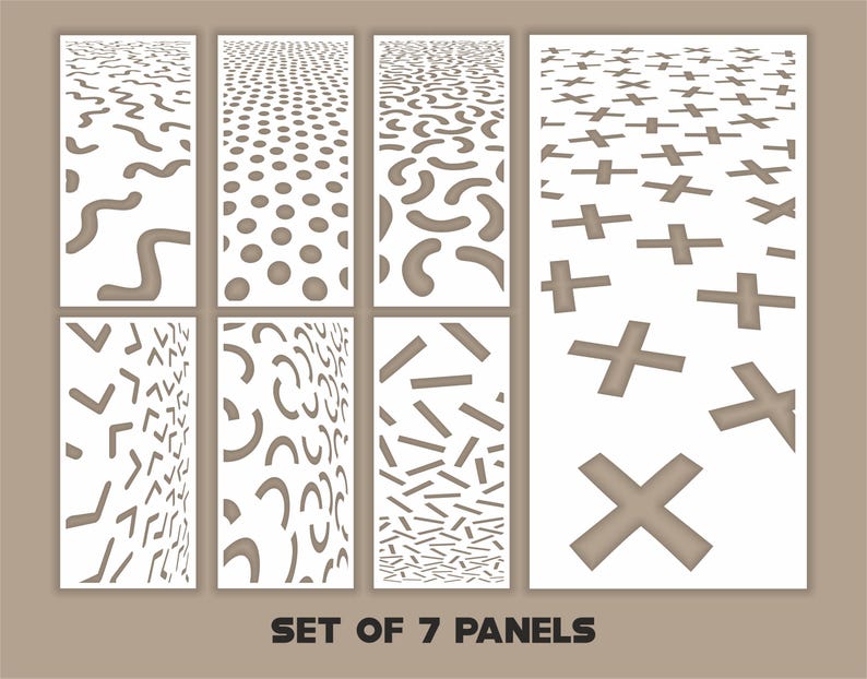 Distorted Cut Design Several Distorted Patterns SVG #51. Panel Templates. 7 Vector Files ...