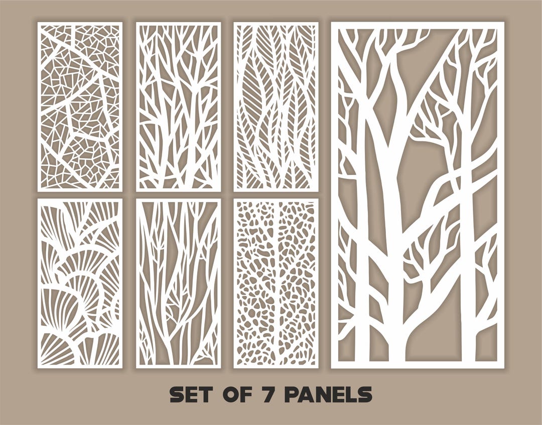 Nature Panel Templates SVG Set #37. Natural Tree Room Dividers. 7 ...