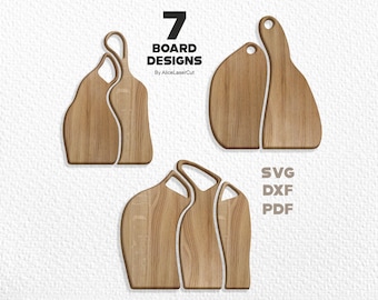 Cutting Board SVG Templates | 7 Unique Board Designs (Digital Download)