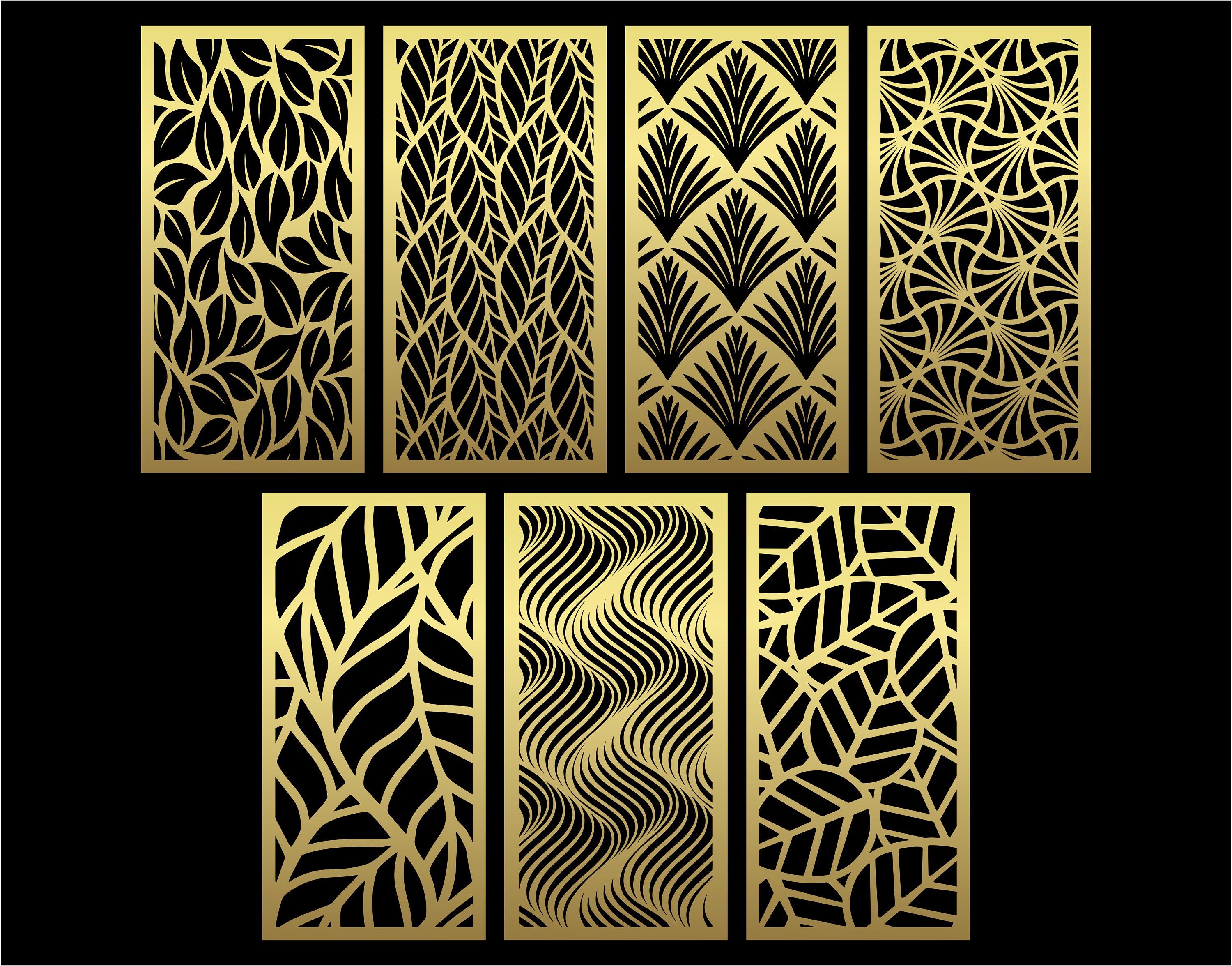 Floral Patterns Panel Templates SVG Set 19. 7 Vector Laser | Etsy Australia