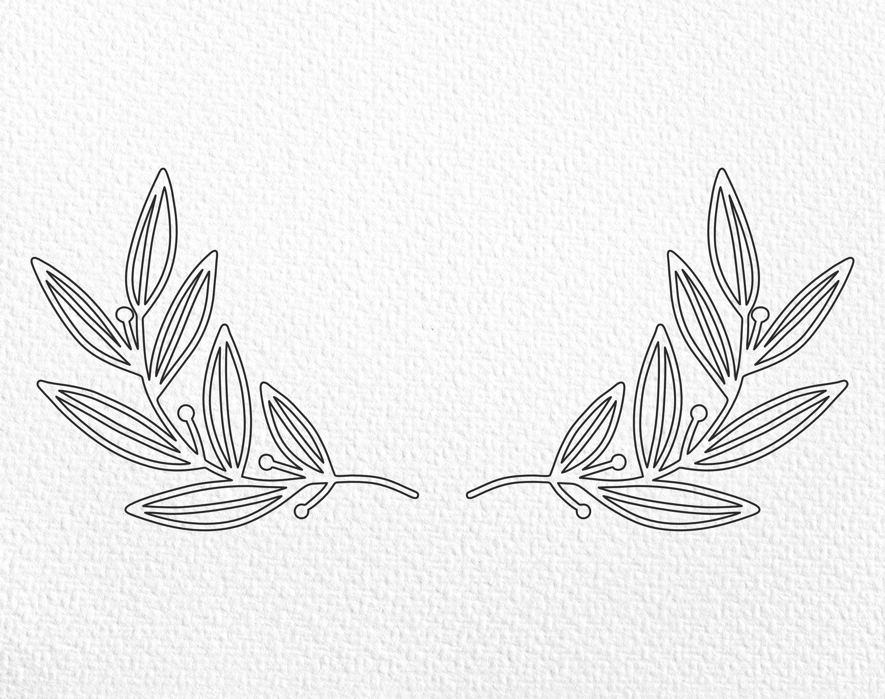 12 Floral Frame SVG Bundle | Laurel Wreath SVG | Hand Drawn Botanical ...