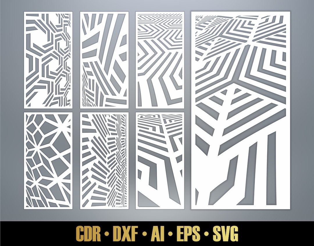 Several Distorted Patterns SVG. Panel Templates. 7 Vector Files, for ...